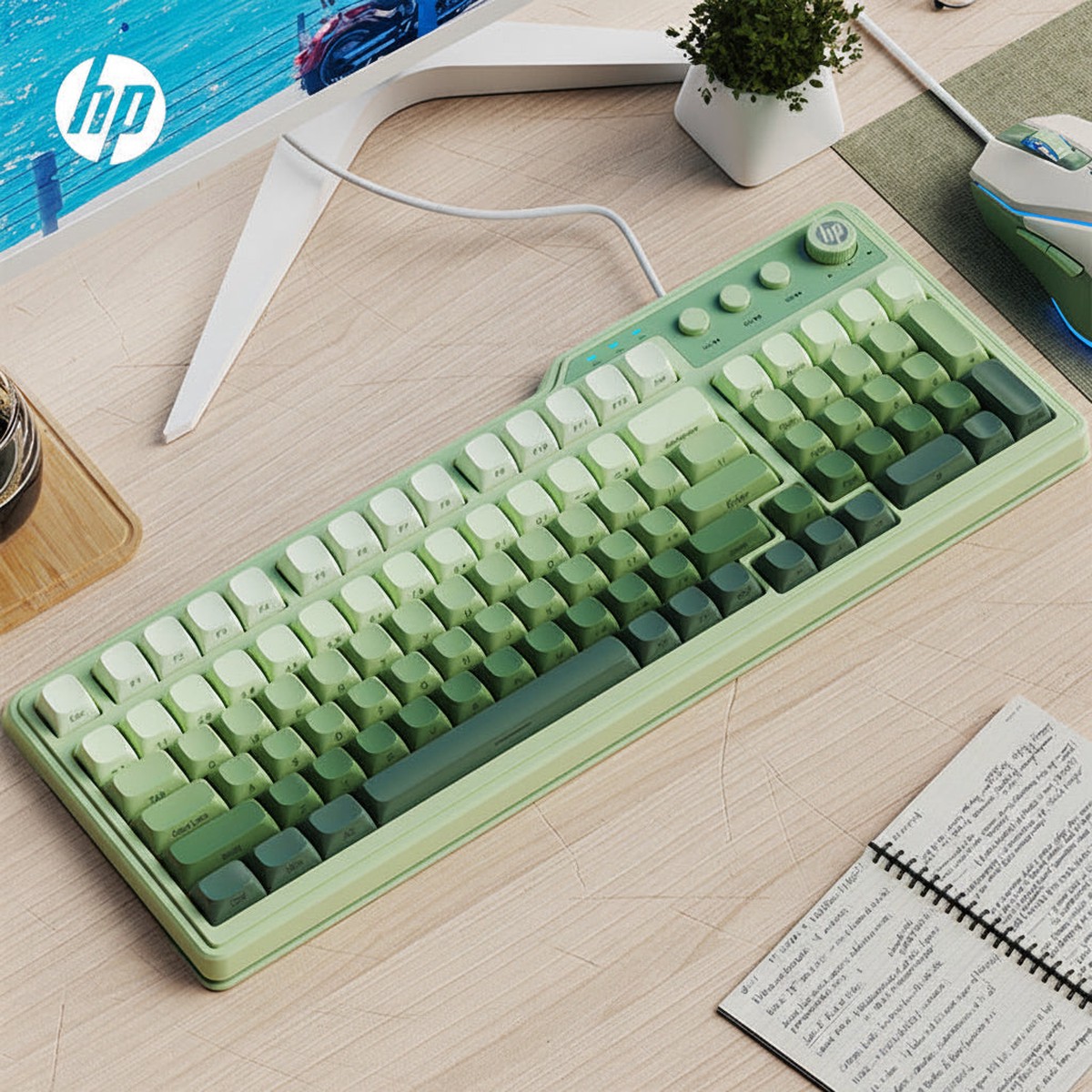 HP Gradient Side Engraved Wired Keyboard 99 Keys Gaming