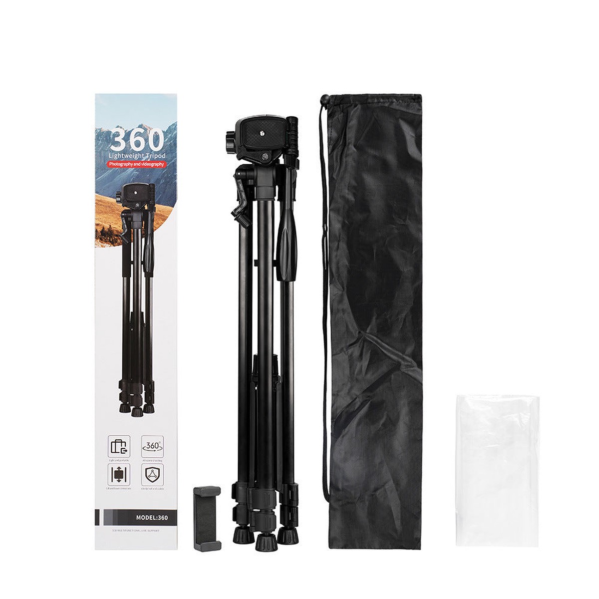 360 Camera Tripod Stand Telescopic Selfie Live Stream