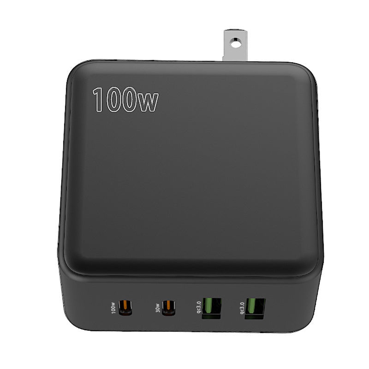 100W GaN Multi-Port Desktop Fast Charger with US Folding Plug