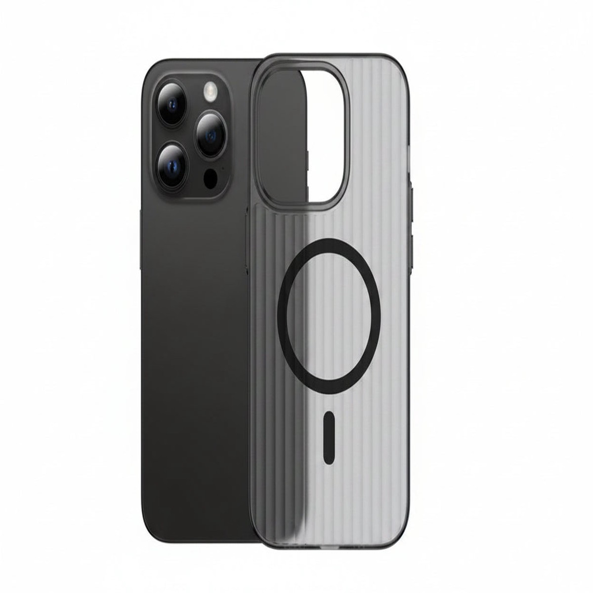 Magnetic Frosted Transparent Phone Case for iPhone with Grip