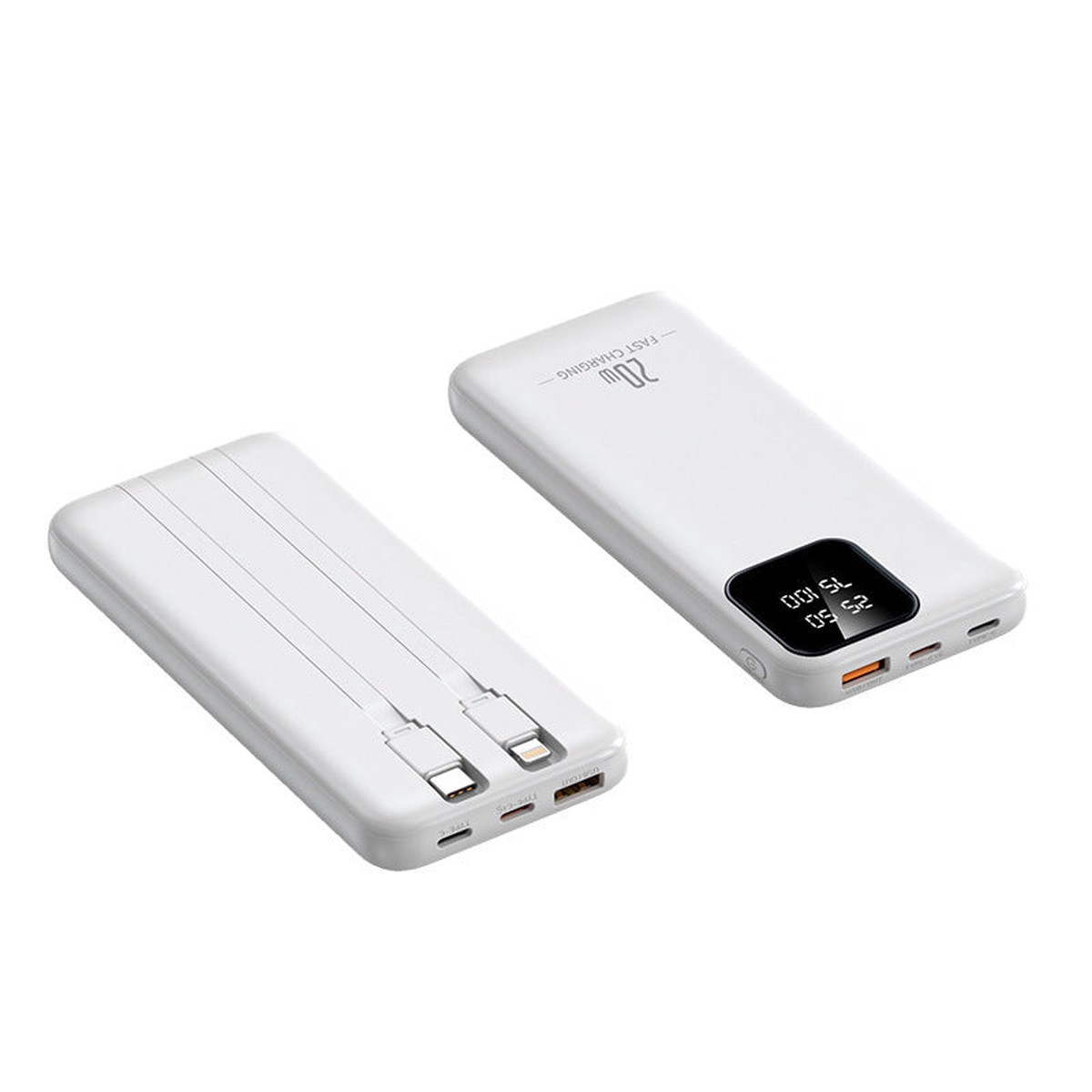 Fast Charging Power Bank Built-in Cable Custom Logo