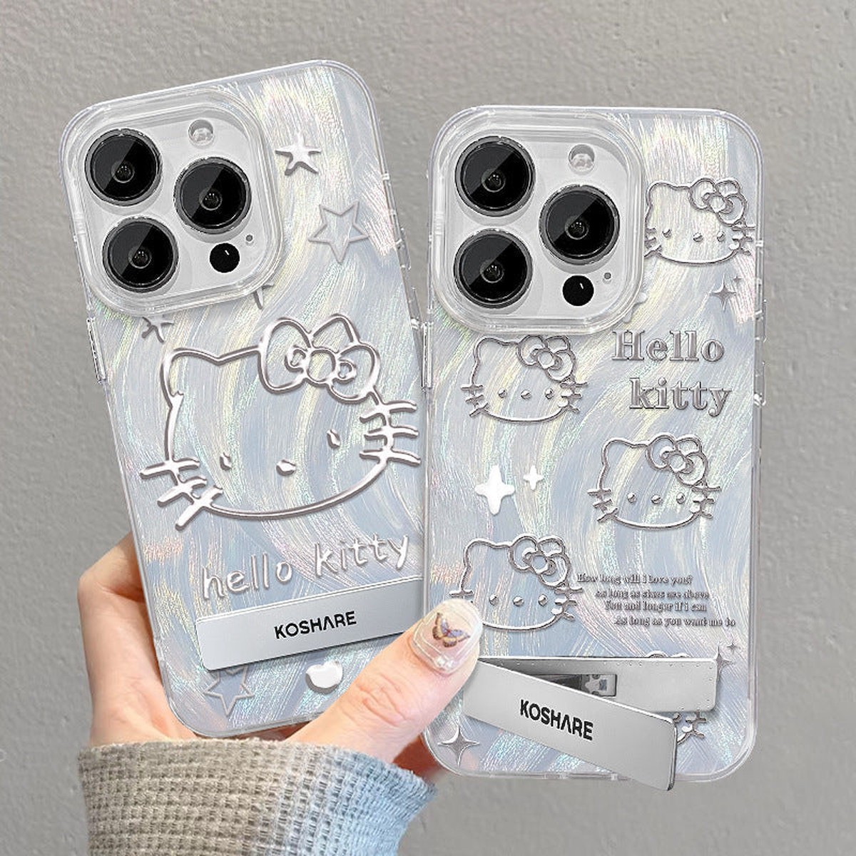 Cute Cat Phone Case with Invisible Stand for Huawei, Vivo & OPPO