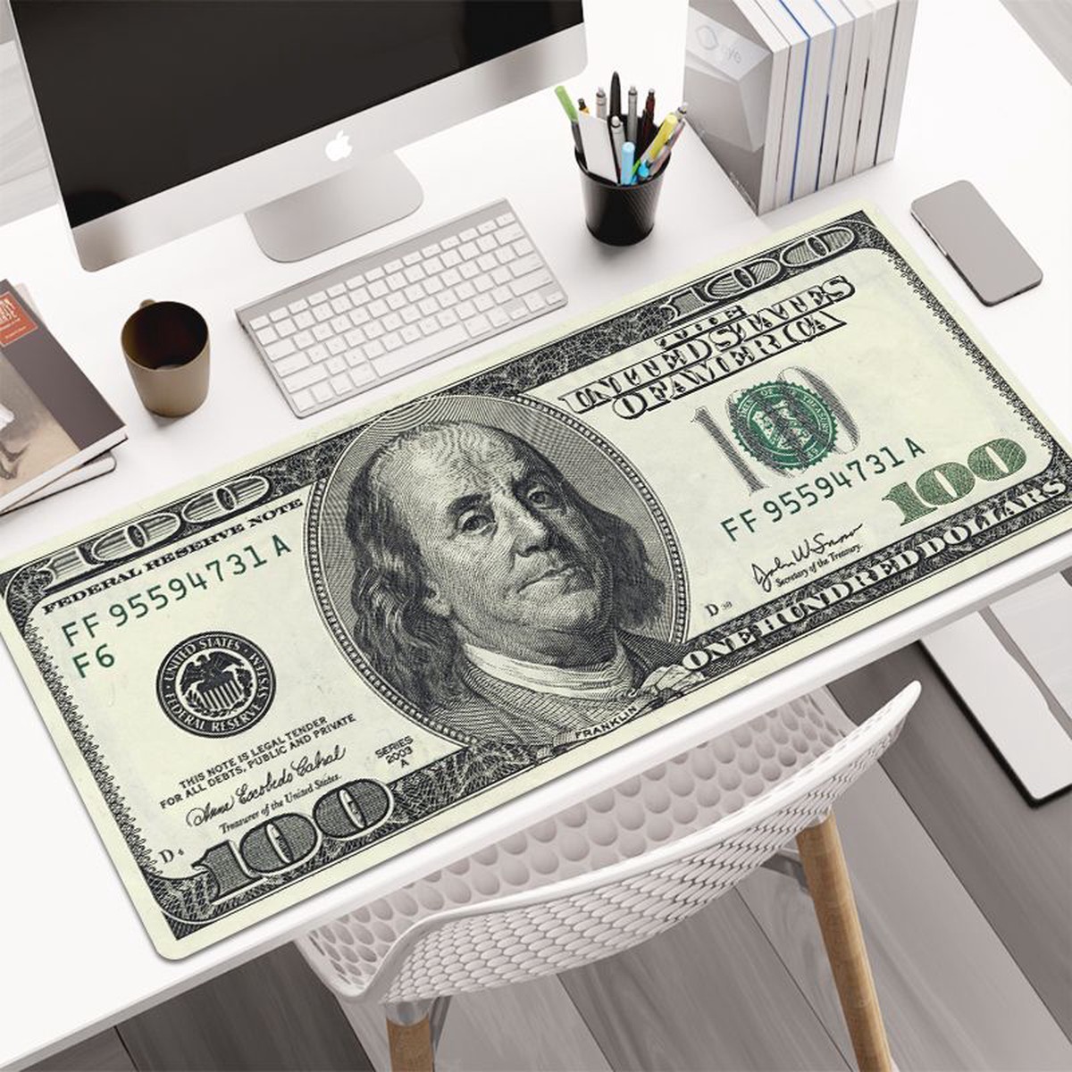 STOCK-Oversized Dollar Design Gaming Mouse Pad Desk Mat