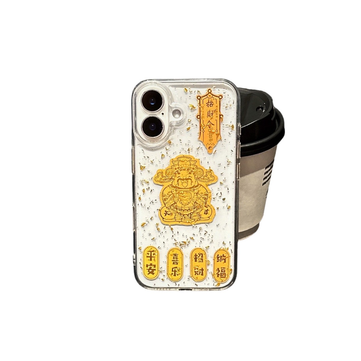 God of Wealth iPhone Case  Gold Foil Protective Cover