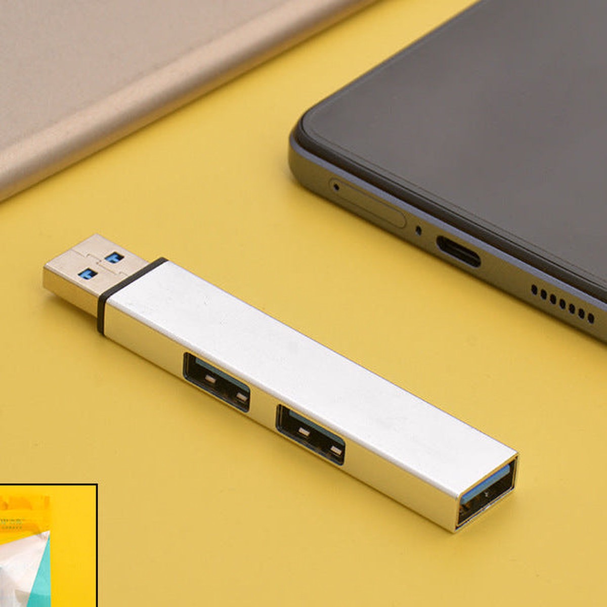 USB 3.0 Type-C Multi-Port Hub 1 to 3 Splitter Dock