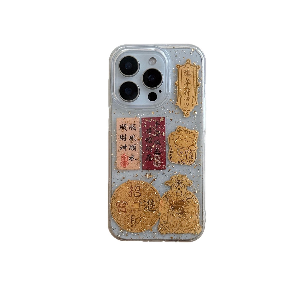 God of Wealth iPhone Case  Gold Foil Drop-Resistant Cover