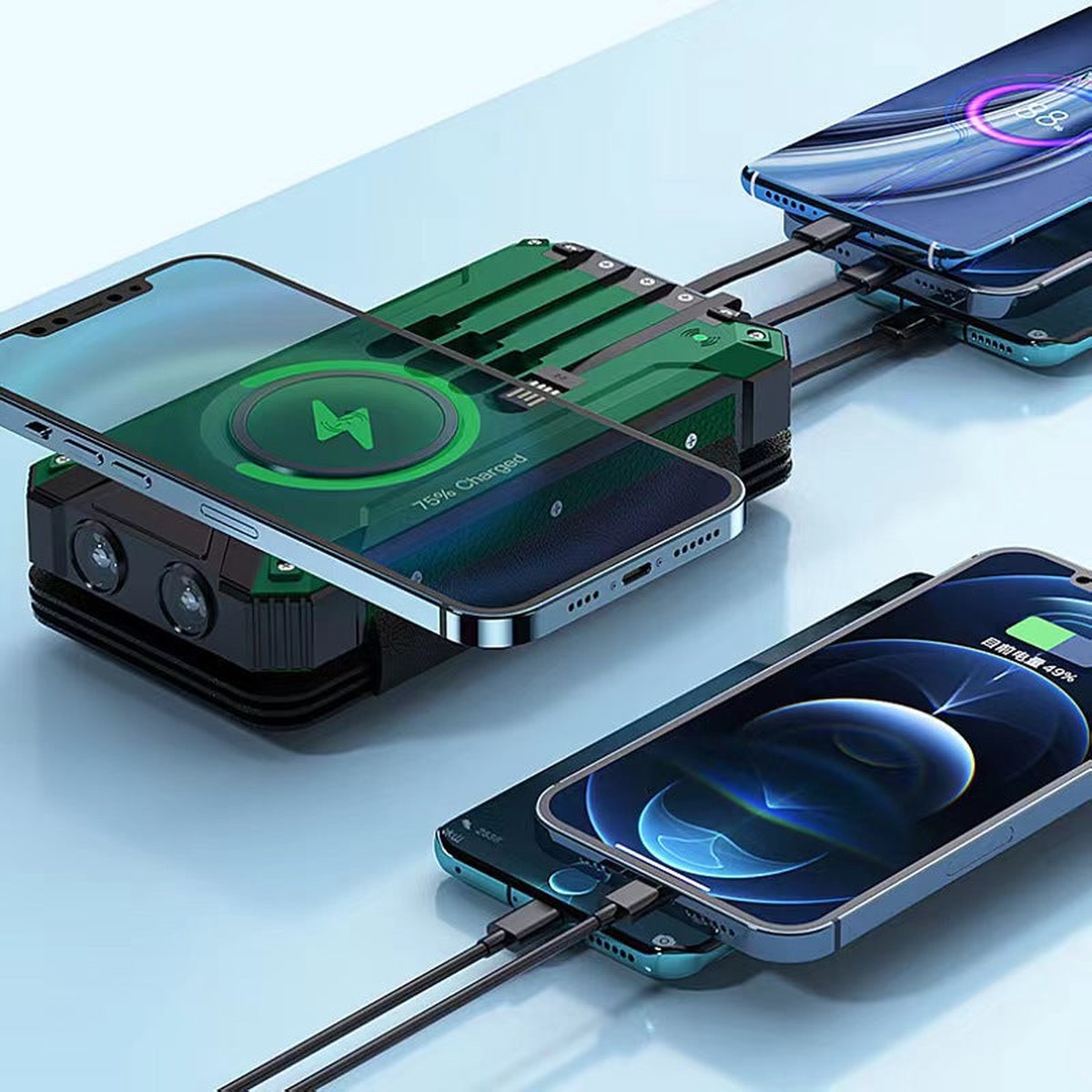 Solar Power Bank 20000mAh Foldable Wireless Charger