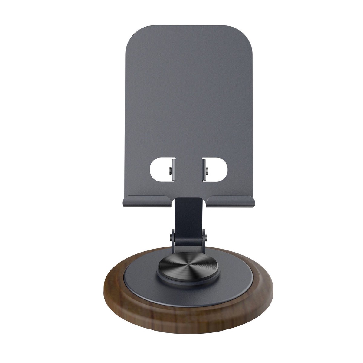 Walnut Wood Grain 360 Rotating Metal Phone Stand