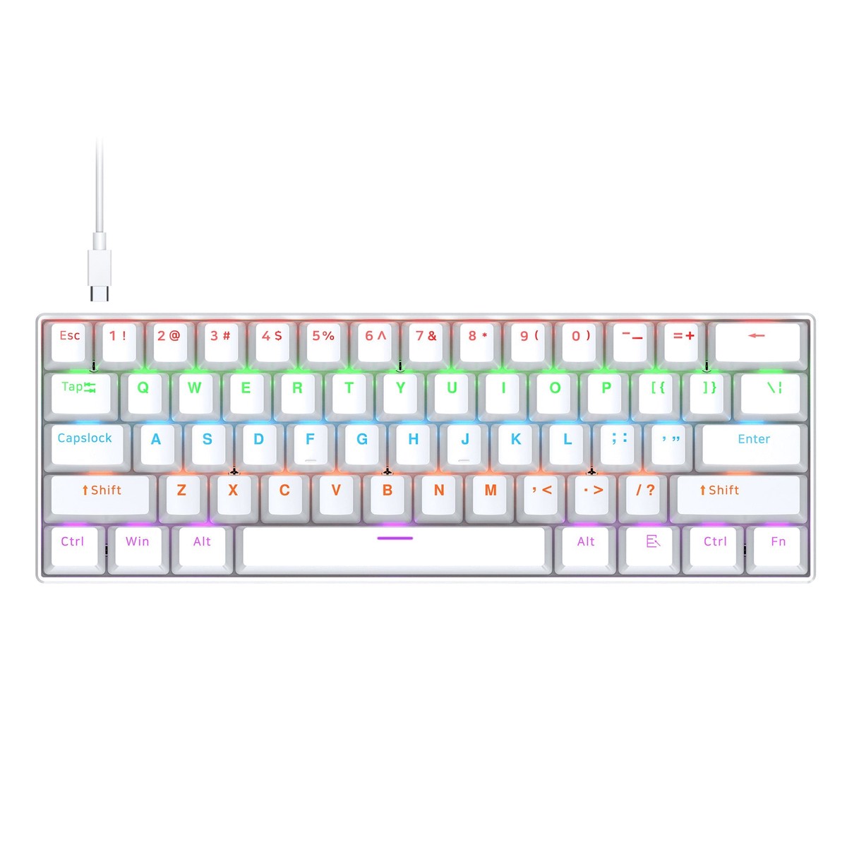 T-WOLF Thunder Wolf T60 Mechanical Keyboard Double Color Portable