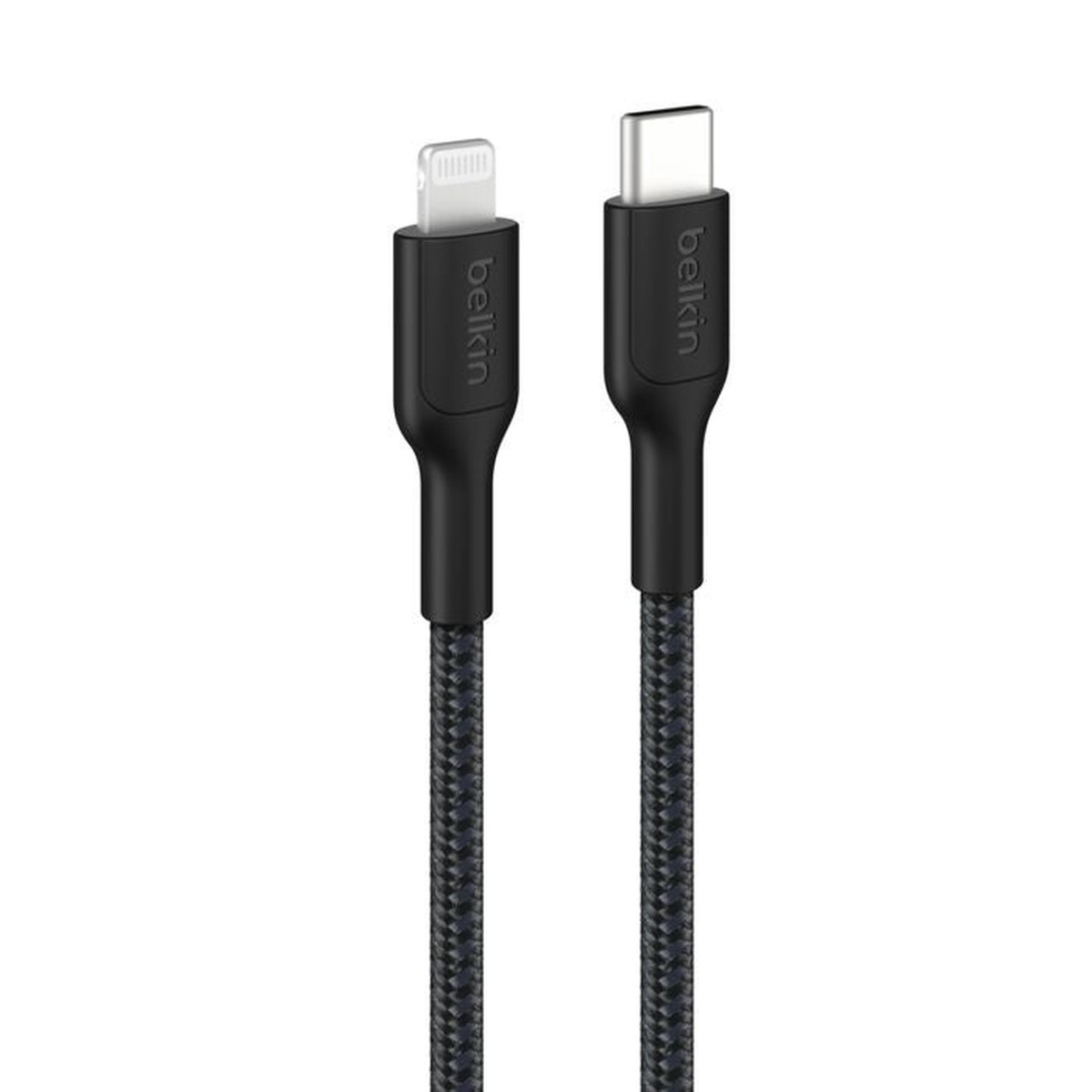 Belkin BoostCharge Pro Braided Lightning to USB-C Cable (1M) – Black (CAA022FQ1MBK),3A/15W, 480Mbps,350K+ Bends, MFI-Certified, 2