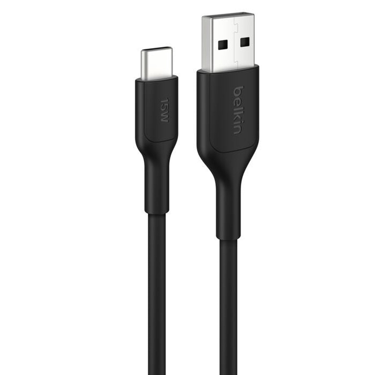 Belkin BoostCharge USB-C to USB-A Cable (0.15M) – Black (CAB021fq0MBK),3A/15W, 480Mbps, 300K+ Bends, Apple, Samsung, USB-IF Certified,2
