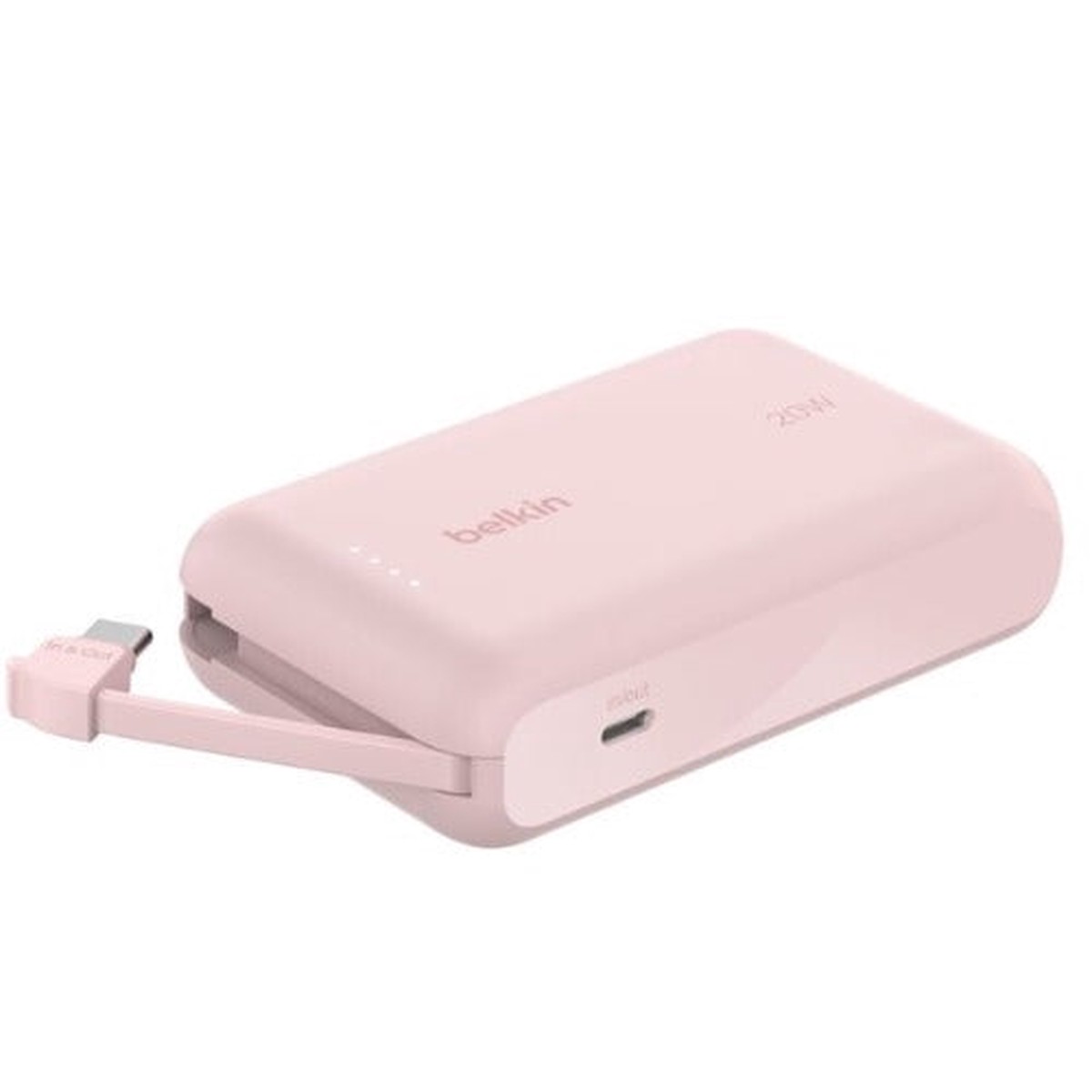 Belkin BoostCharge 10K Power Bank with Integrated 20W USB-C Cable (5.7 cm)  – Pink(BPB021fqPK), 2xUSB-C(20W), $2500 CEW, 2 Years Warranty