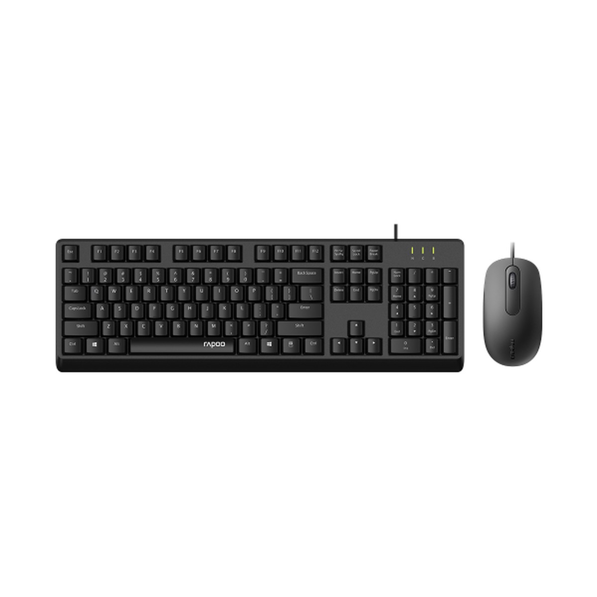 RAPOO X130pro – Wired Keyboard and Mice Combo Black with Spill Resistant / 1000dpi Optical Business and Office choice. Full Size with Numpad.