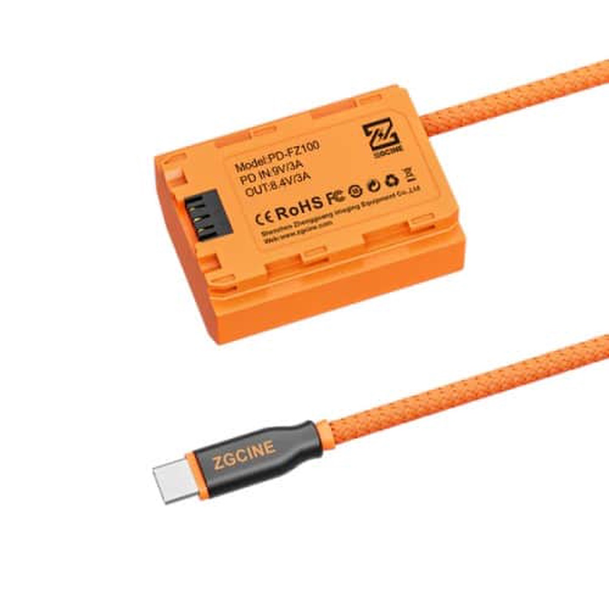 ZGCINE USB-C PD to FZ-100 Dummy Battery Cable  Provides continuous power supply for cameras during shooting and long recording sessions