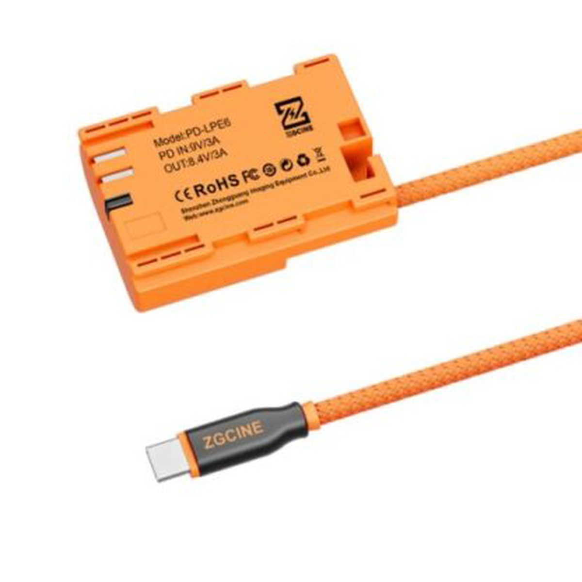ZGCINE USB-C PD To LPE6 Dummy Battery Cable  Provides continuous power supply for cameras during shooting and long recording sessions